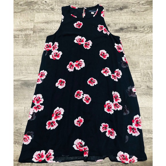 Tommy Hilfiger Dress Size 10 women’s blue with red flowers Sleeveless Lined D2 - Picture 5 of 5